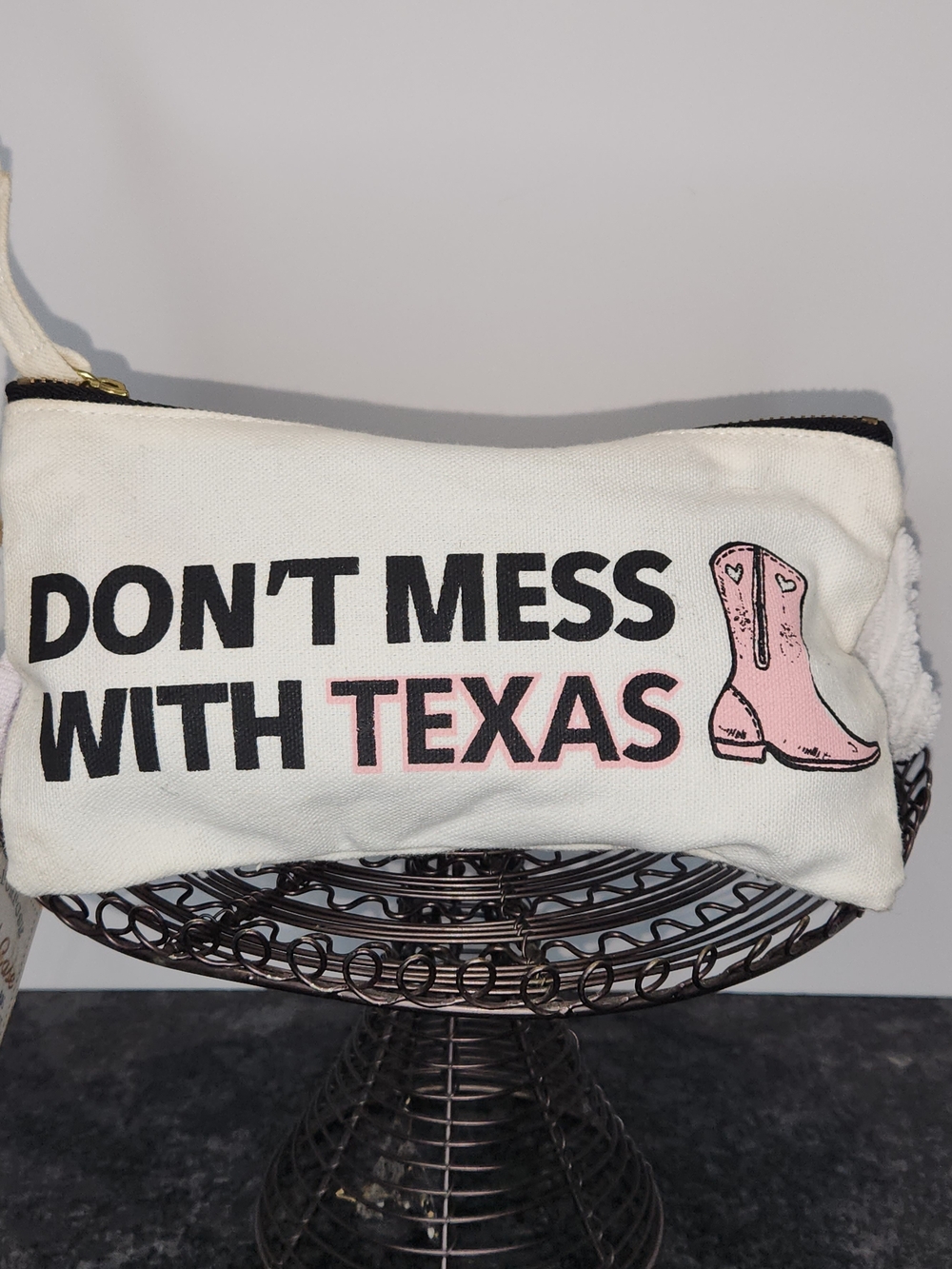 Don't Mess With Texas Pink Boot Canvas Pouch